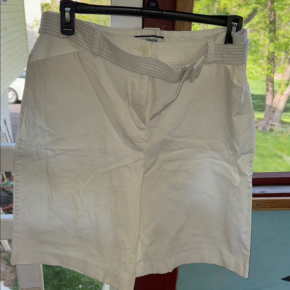 Croft & Barrow High Waist White and Gray Summer Shorts